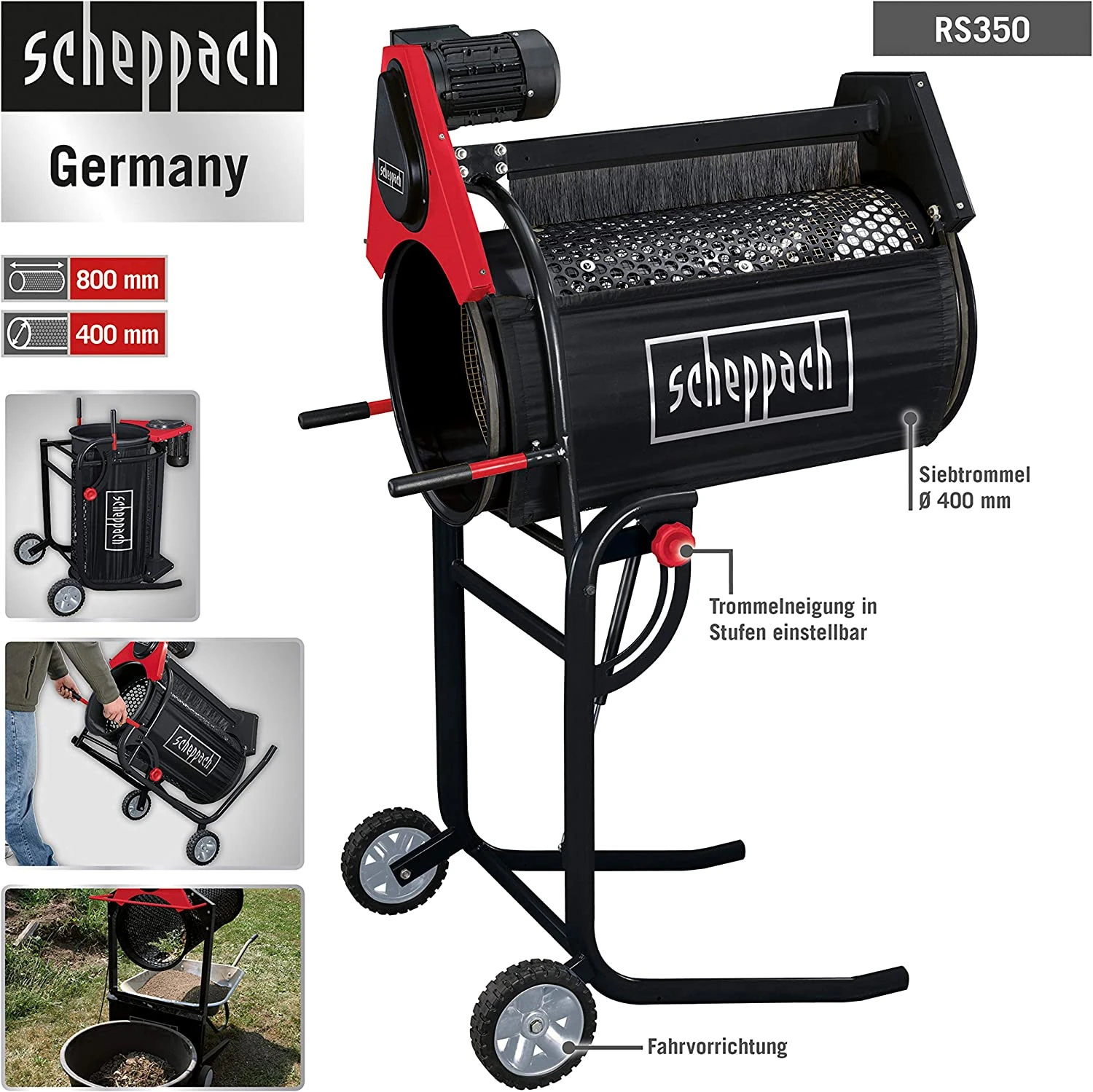 SCHEPPACH - RS 350 Tamis Rotatif à Rouleau ø400 Mm Longueur 800 Mm 250W 230V/50Hz 5 SCHEPPACH - RS 350 Tamis Rotatif à Rouleau ø400 Mm Longueur 800 Mm 250W 230V/50Hz - Image 3